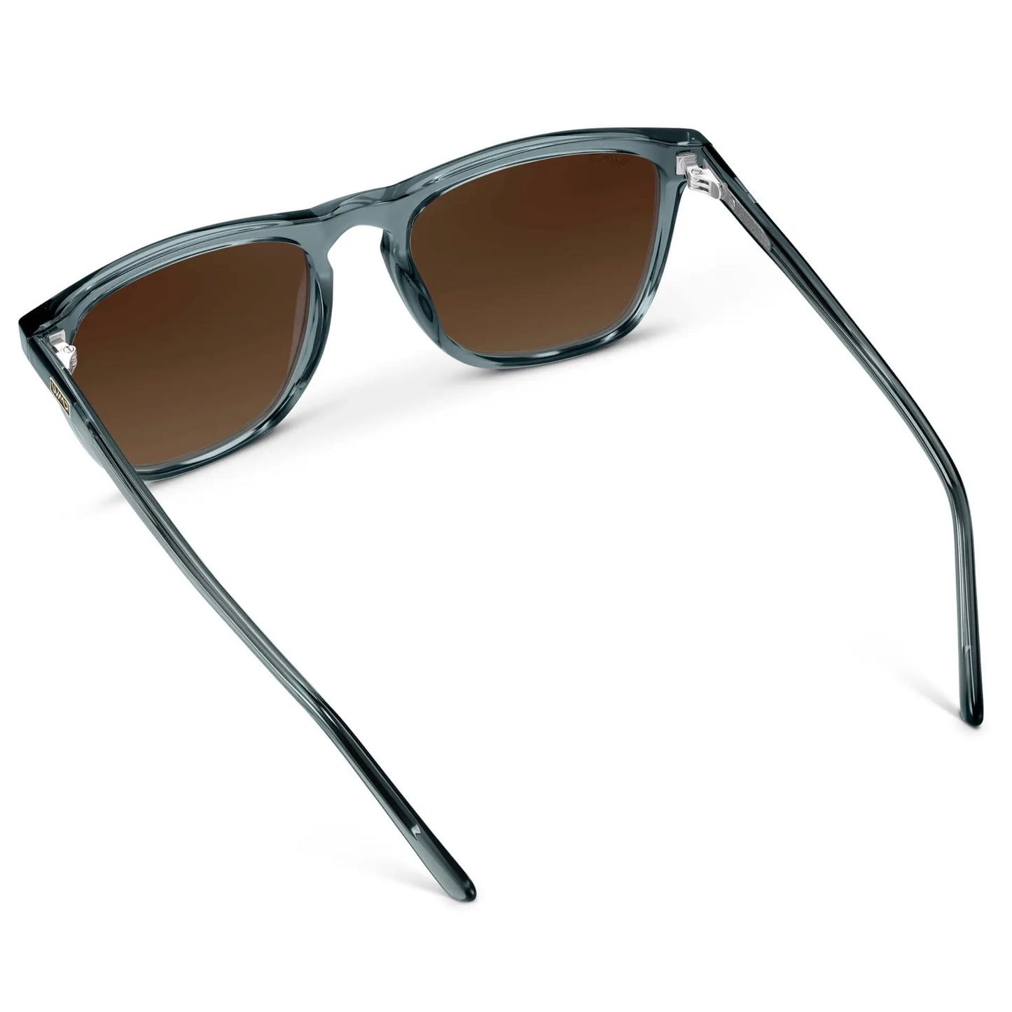 Crystal Stone Blue / Brown Gradient Lens || Crystal Blue Classic Square Frame Sunglasses with Brown Polarized Lenses
