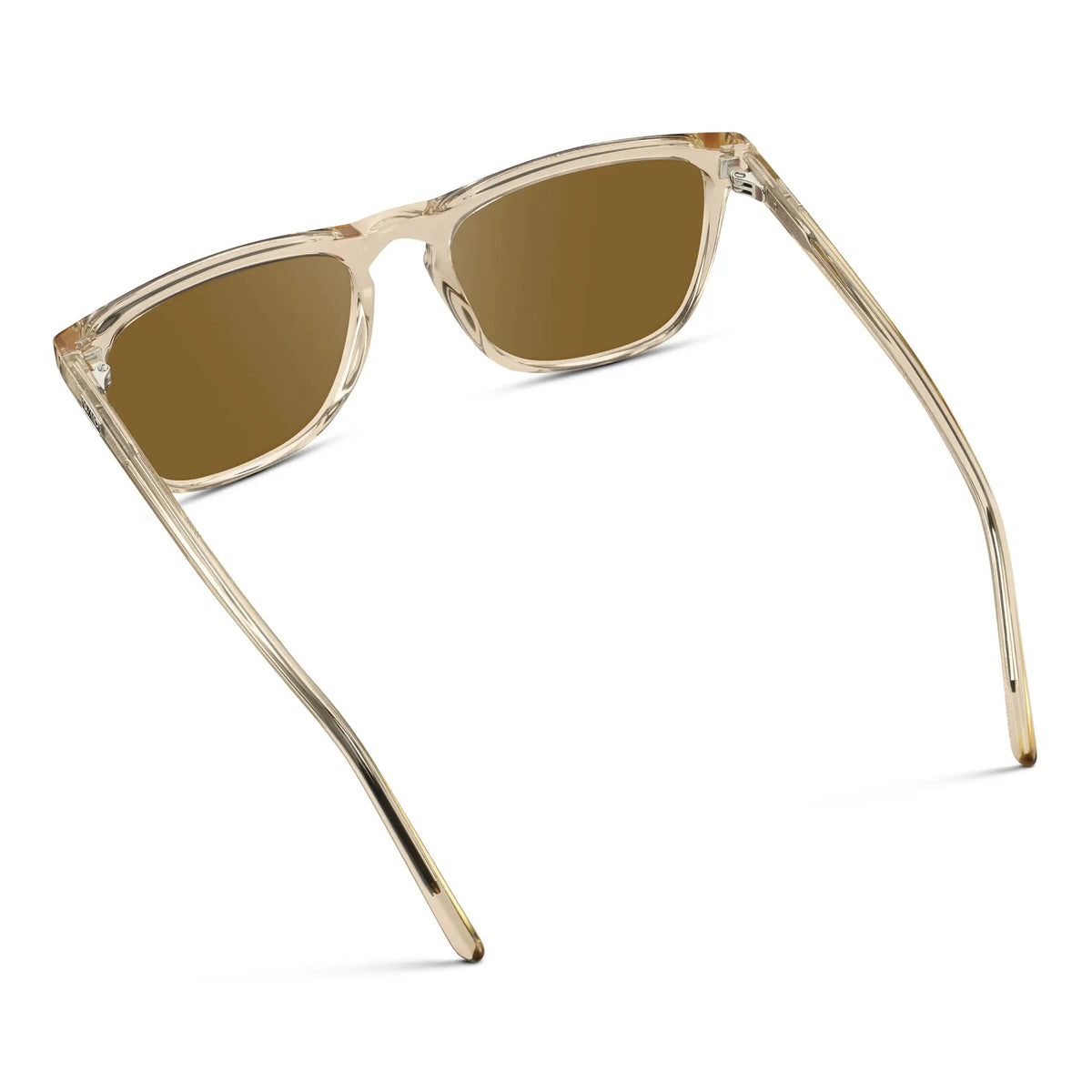 Sand Brown / Amber || Sand Brown Square Frame Prescription Sunglasses with Brown Lenses on a white background