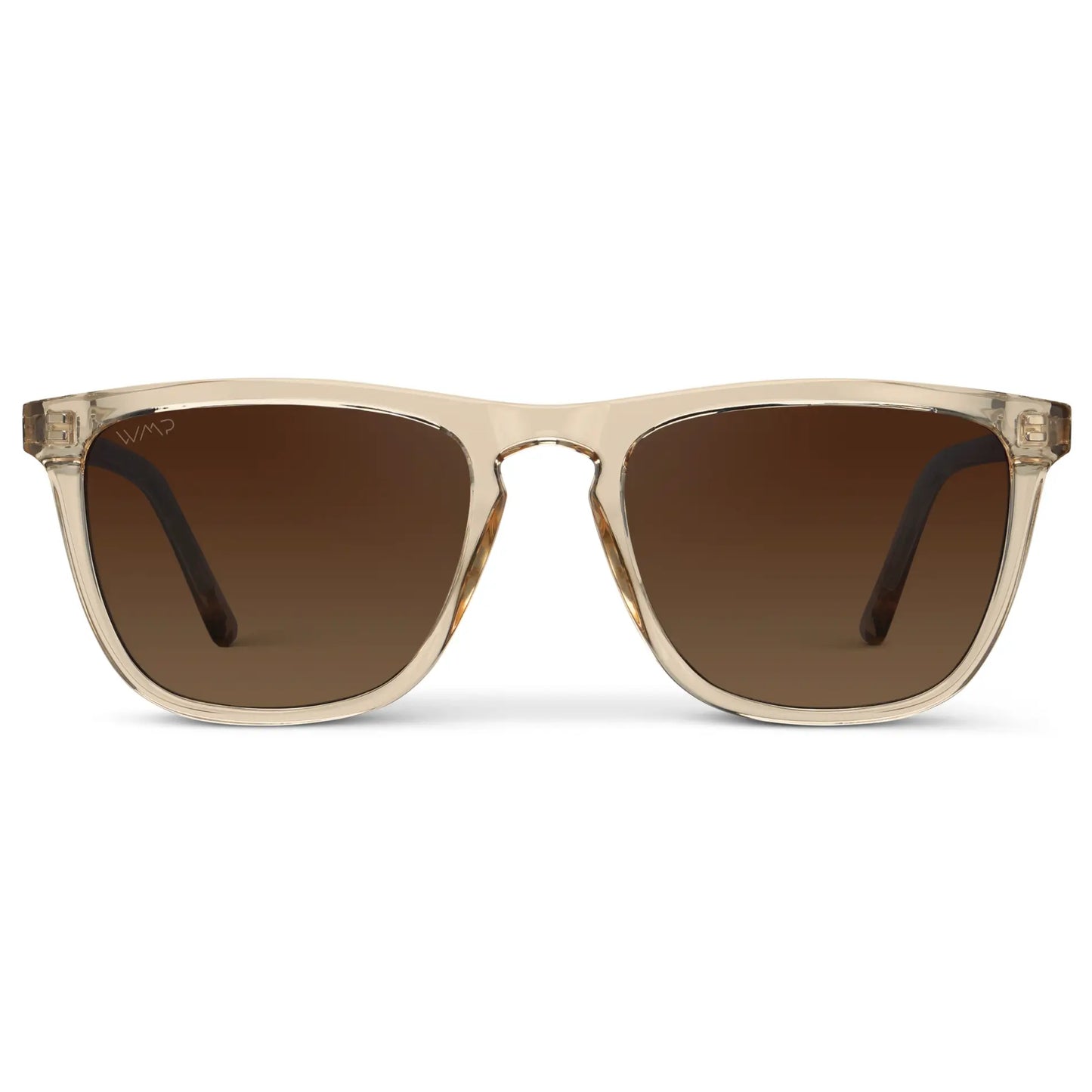 Sand Brown / Brown Gold Gradient Lens || Men's Sand Brown Classic Square Frame Sunglasses with Brown Gold Gradient Polarized Lenses