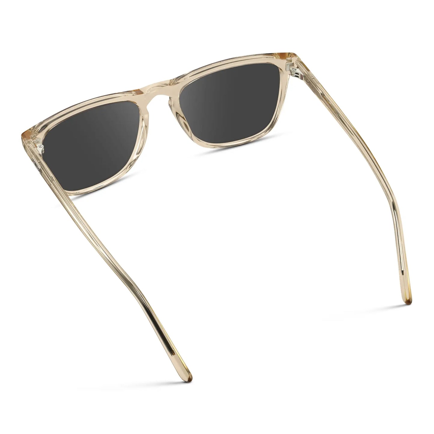Sand Brown / Grey || Sand Brown Square Frame Prescription Sunglasses with Grey Lenses on a white background