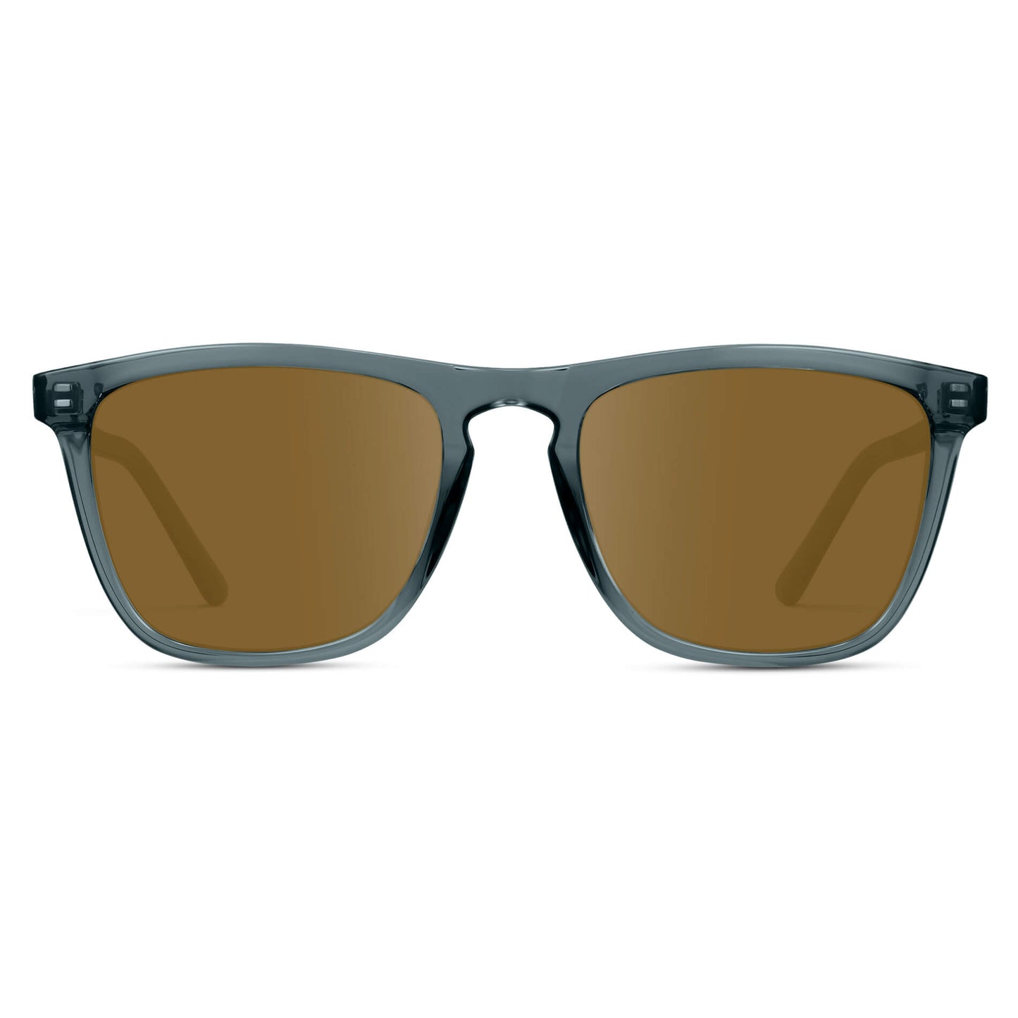 Crystal Stone Blue / Amber Lens || Blue Square Frame Prescription Sunglasses with Brown Lenses