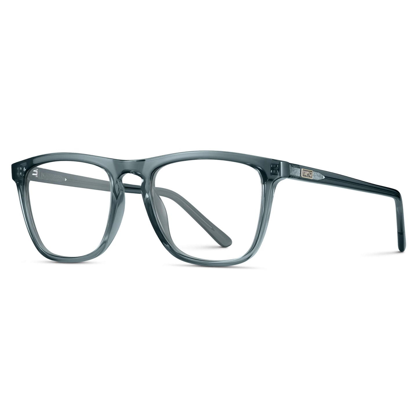 Crystal Stone Blue || Blue Square Frame Prescription Glasses with Clear Lenses
