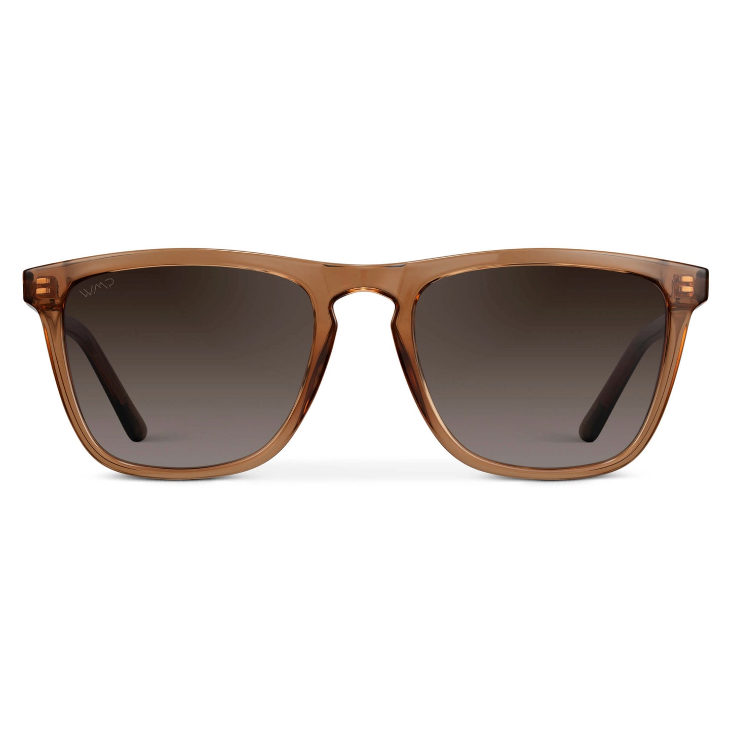 Crystal Brown / Brown Gradient Lens || Brown Classic Square Frame Sunglasses with Brown Polarized Lenses