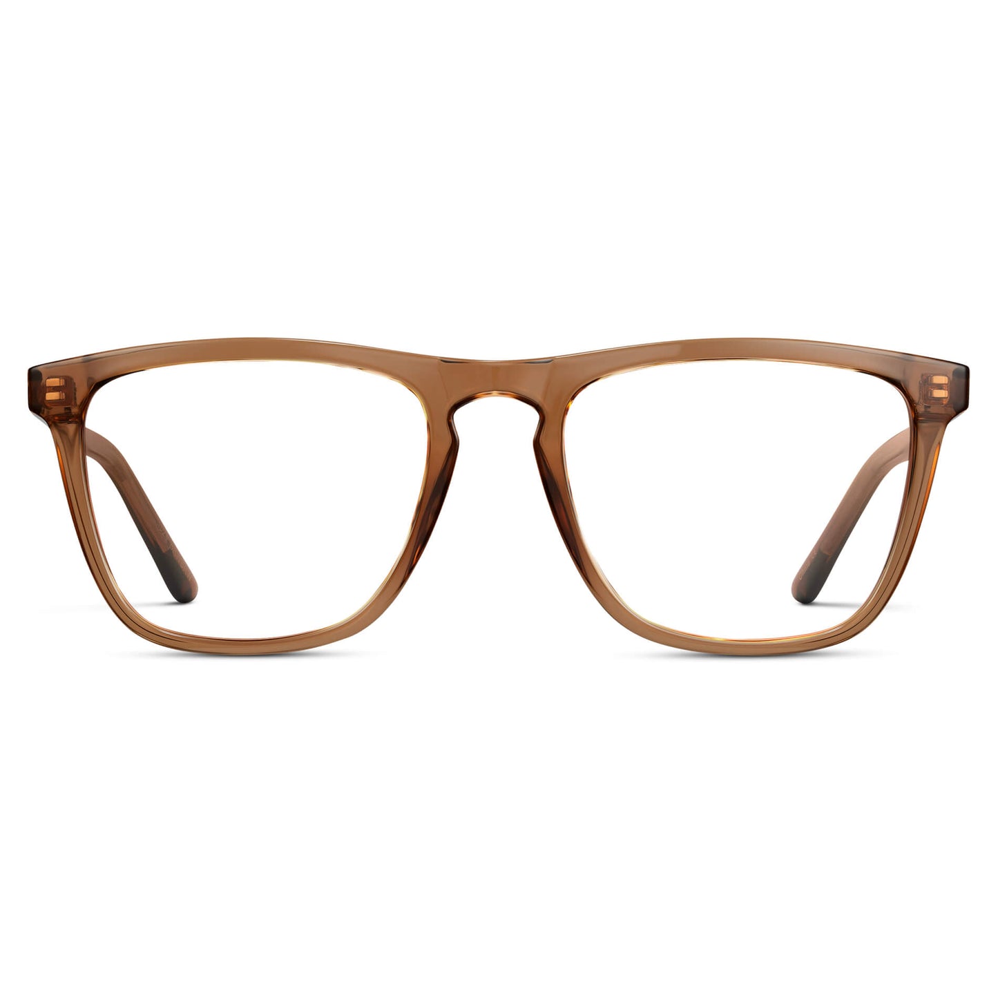 Crystal Brown || Brown Square Frame Prescription Glasses with Clear Lenses