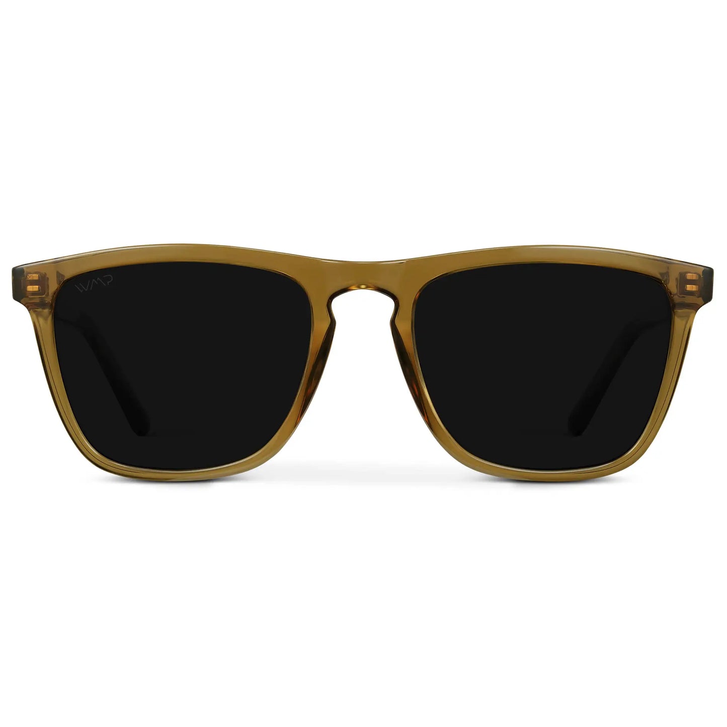 Crystal Verde / Triple Black Lens || Dark Green Classic Square Frame Sunglasses with Triple Black Polarized Lenses