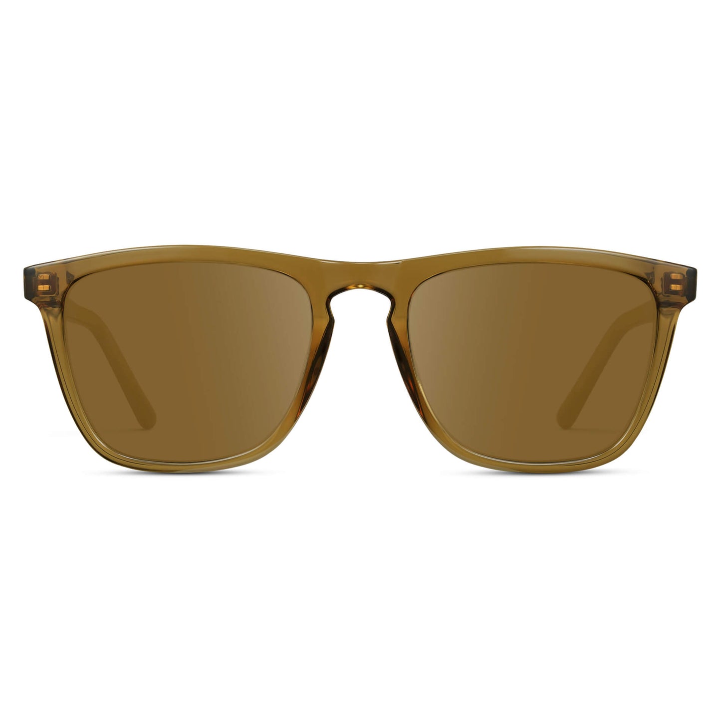 Crystal Verde / Amber Lens || Crystal Verde Square Frame Prescription Sunglasses with Brown Lenses