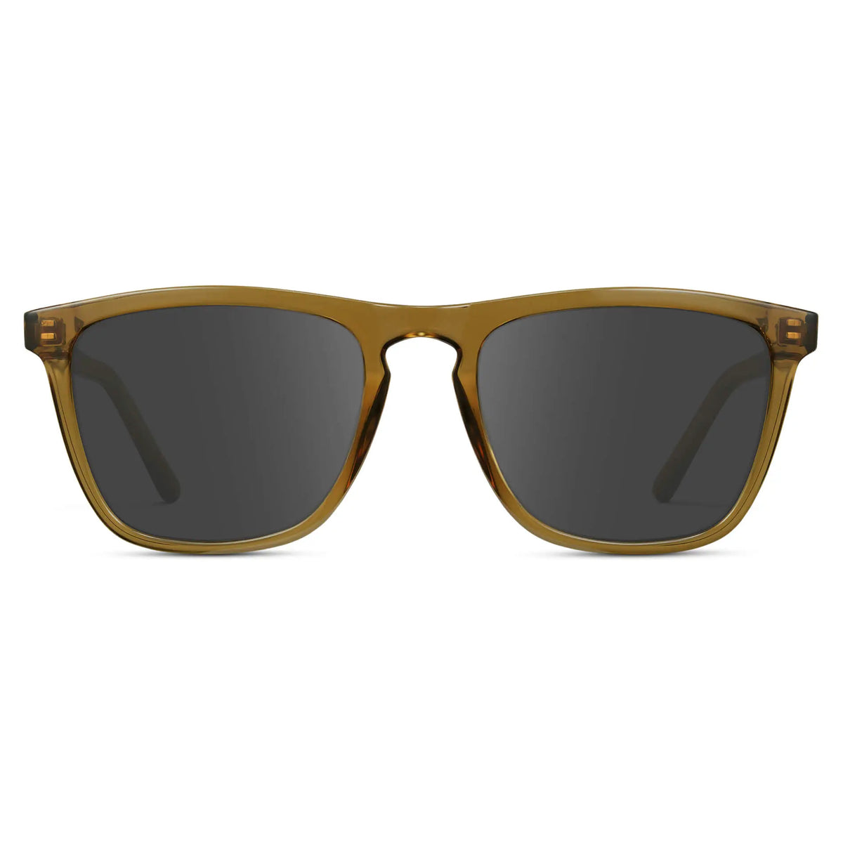 Crystal Verde / Grey || Men's Square Prescription Sunglasses with Crystal Verde Frame and Grey Lenses on a white background