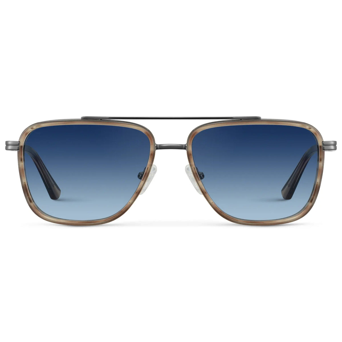 Timber Brown / Blue Gradient Lens || Men's Aviator Sunglasses with Timber Brown frame and Blue Gradient Lens on a white background