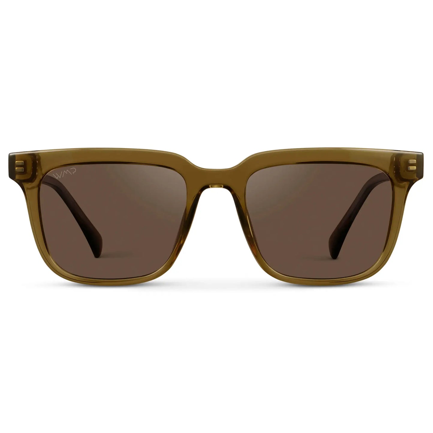 Crystal Verde / Brown Lens || Men's Thick Square Sunglasses with Crystal Verde Acetate Frame and Brown Polarized Lens