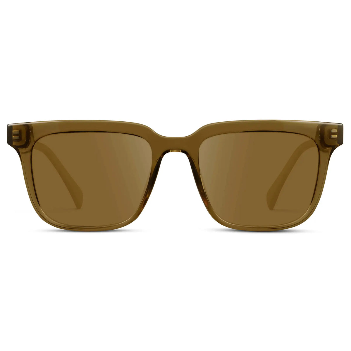 Crystal Verde / Amber || Front view of Men's Thick Square Prescription Sunglasses with Crystal Verde Acetate Frame and Amber Lens