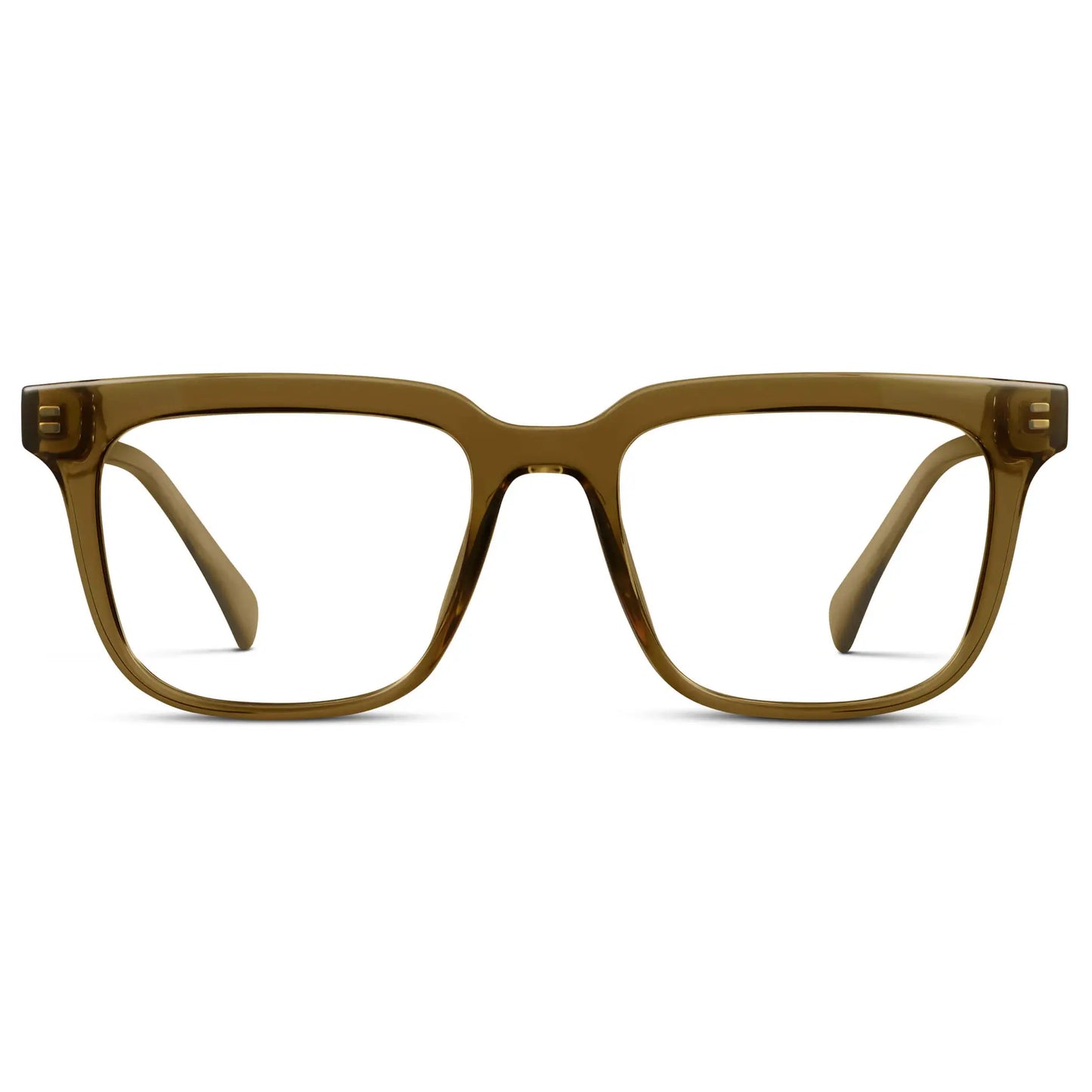 Crystal Verde || Men's Thick Square Eyeglasses with Crystal Verde Acetate Frame and Clear Prescription Lens on a white background