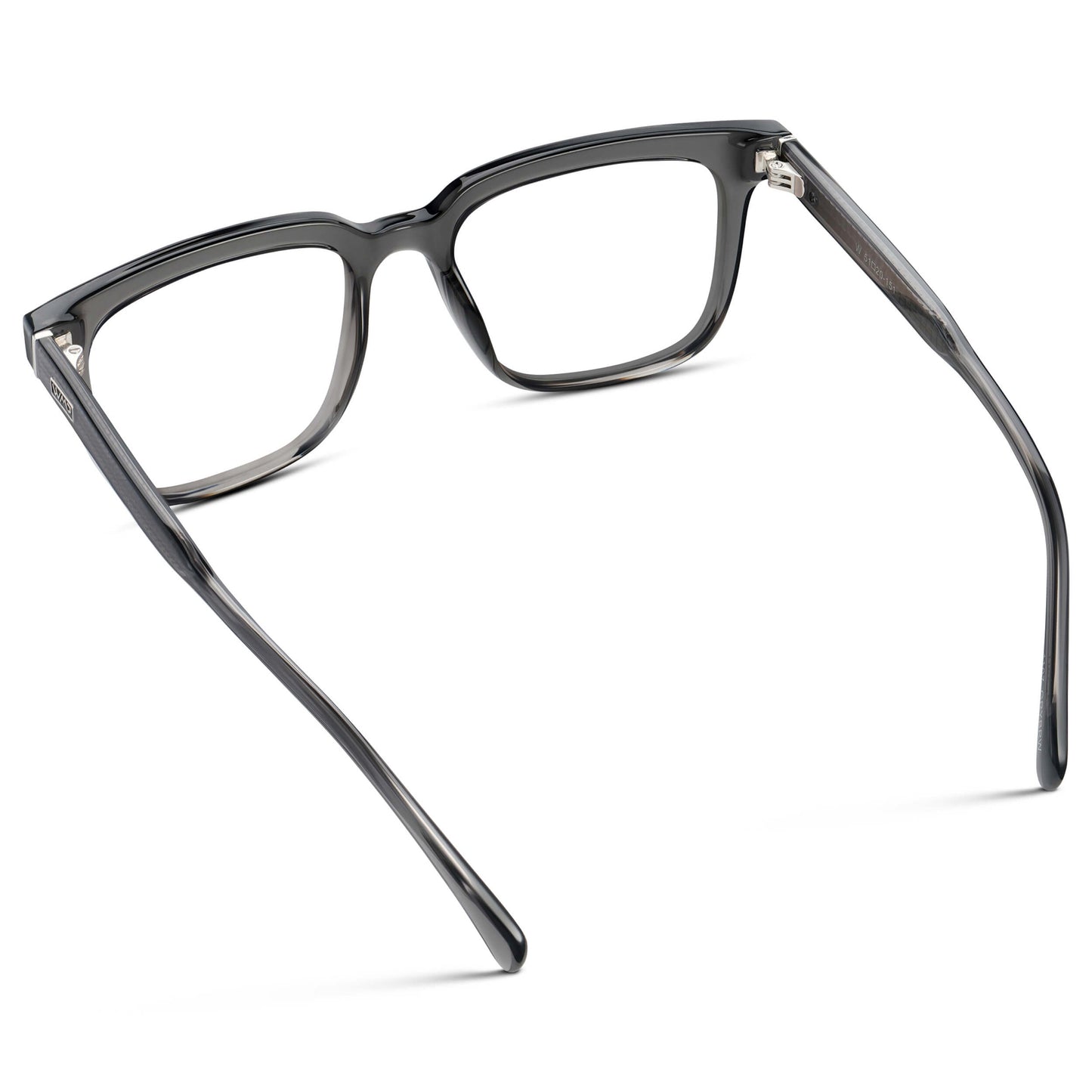 Smoke Grey || Men's Thick Square Eyeglasses with Smoke Grey Acetate Frame and Clear Prescription Lens