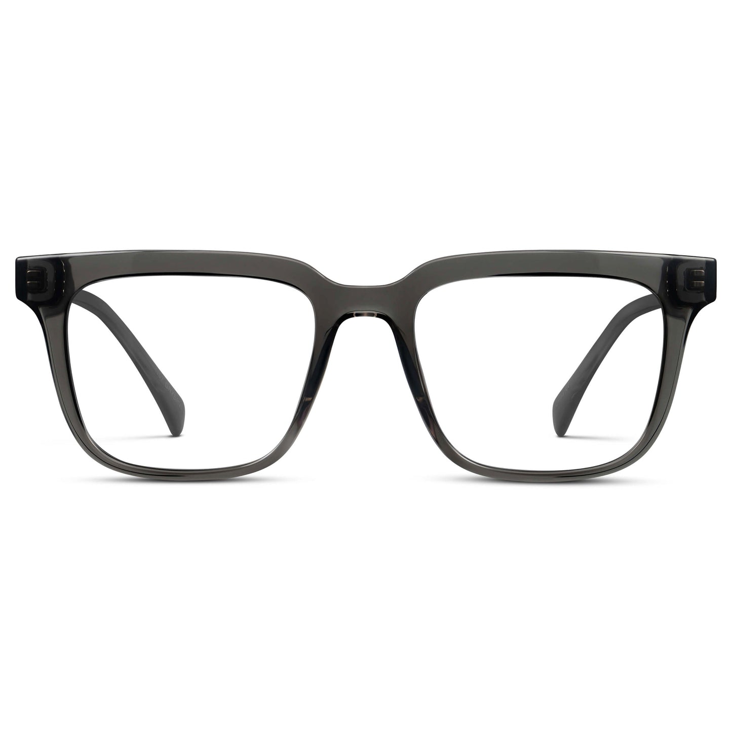 Smoke Grey || Men's Thick Square Eyeglasses with Smoke Grey Acetate Frame and Clear Prescription Lens