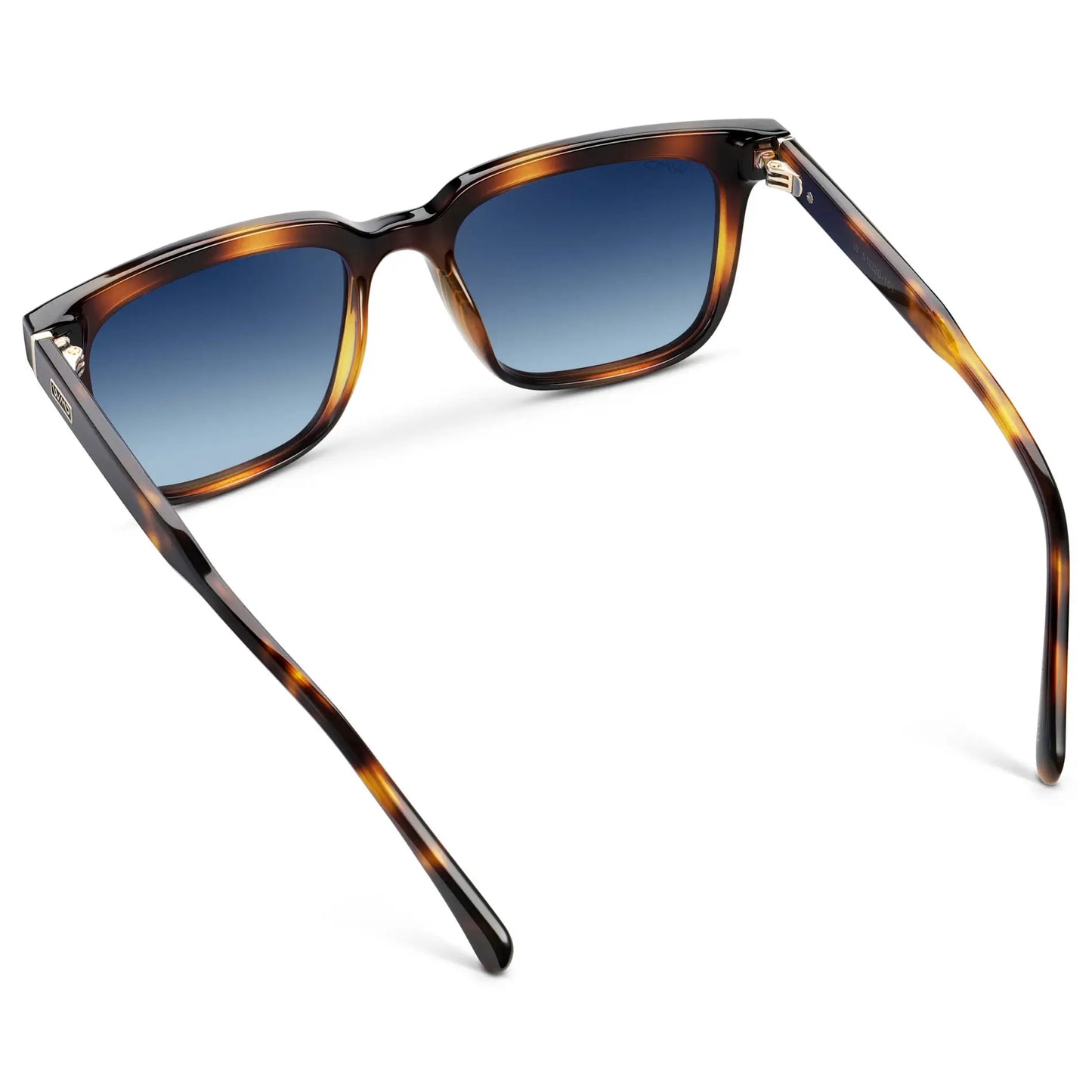 Whiskey Tortoise / Blue Gradient Lens || Men's Thick Square Sunglasses with Whiskey Tortoise Acetate Frame and Blue Gradient Polarized Lens