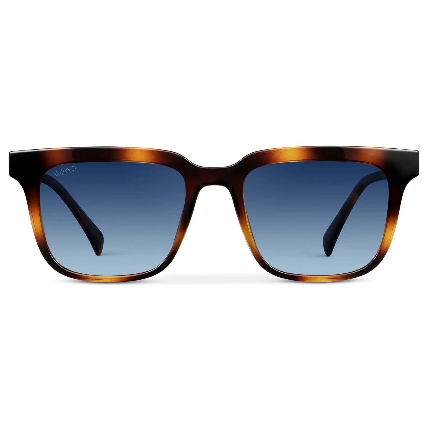 Whiskey Tortoise / Blue Gradient Lens || Men's Thick Square Sunglasses with Whiskey Tortoise Acetate Frame and Blue Gradient Polarized Lens