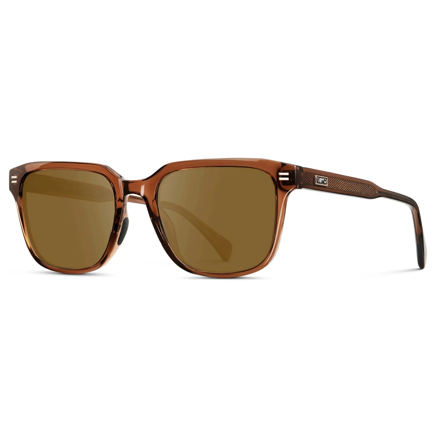 Canyon Brown / Amber || Men's Geometric Rectangular Prescription Sunglasses with Brown Acetate Frame and Amber Lens