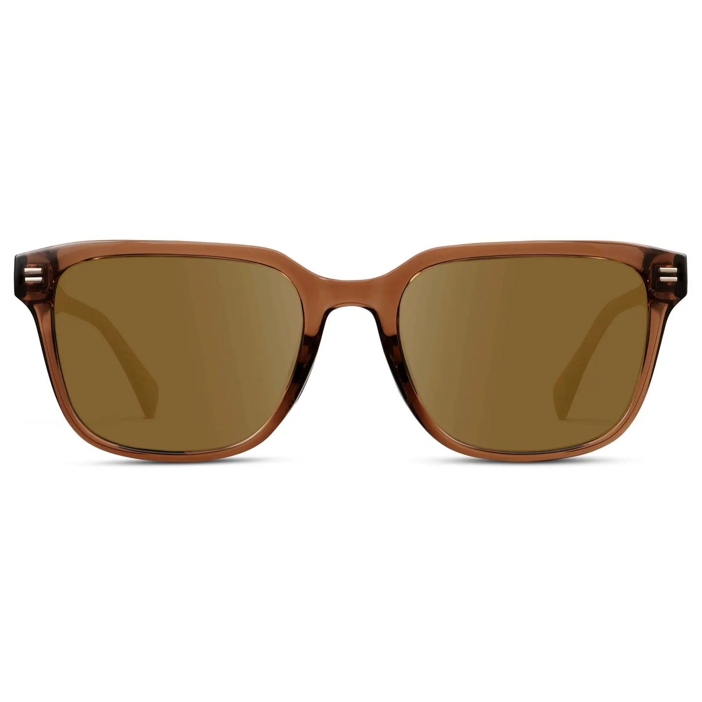 Canyon Brown / Amber || Men's Geometric Rectangular Prescription Sunglasses with Brown Acetate Frame and Amber Lens