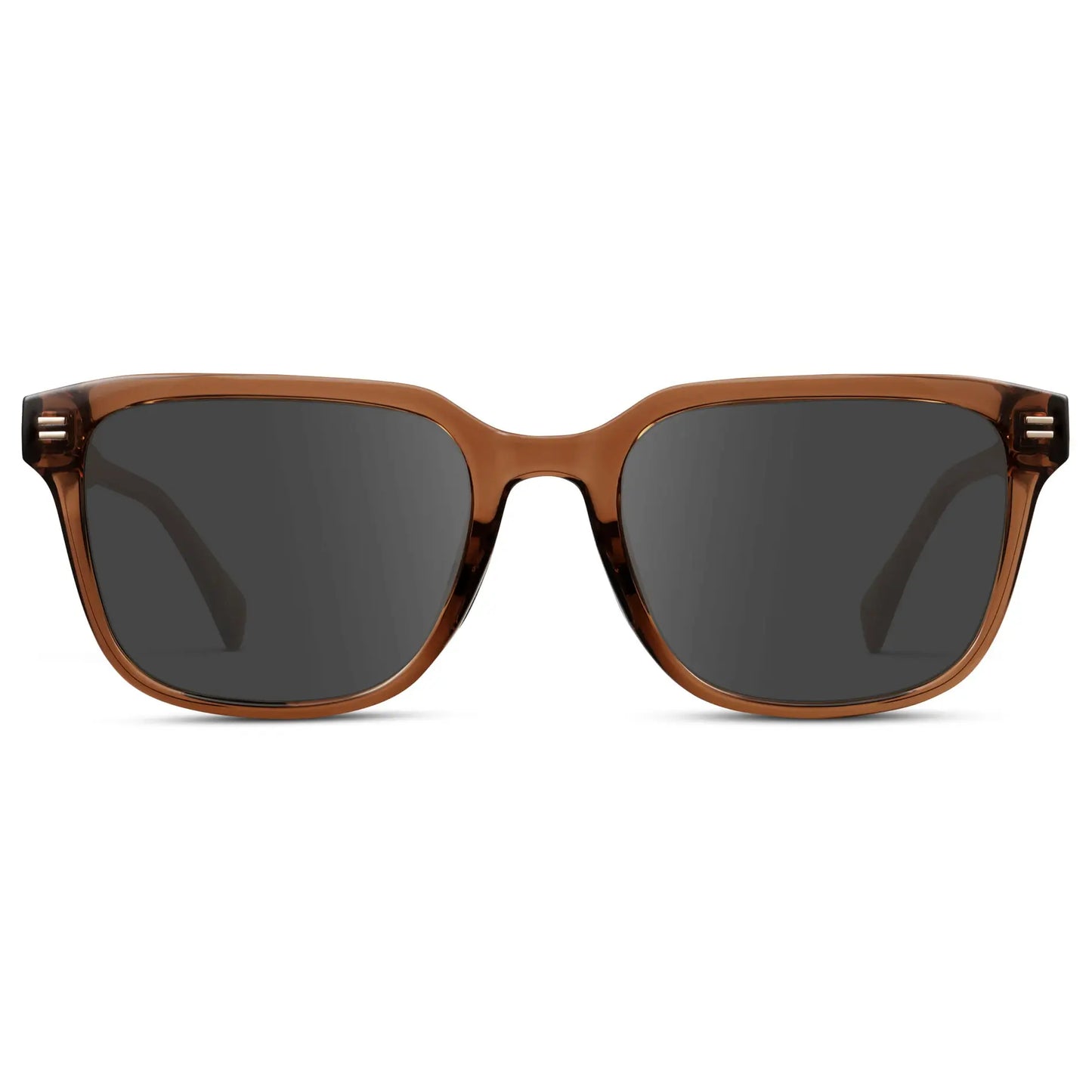 Canyon Brown / Grey || Men's Geometric Rectangular Prescription Sunglasses with Brown Acetate Frame and Grey Lens
