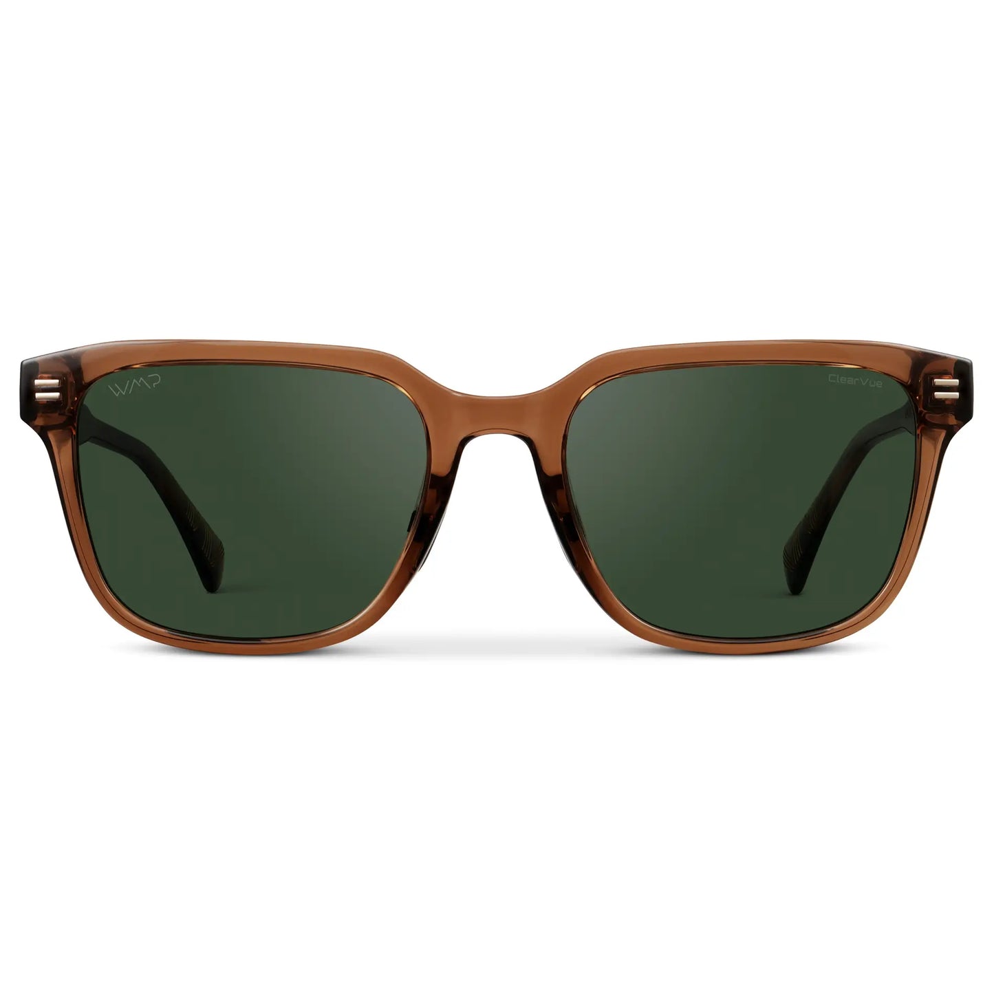 Canyon Brown / Smoke Green Lens || Men's Geometric Rectangular Non-Slip Golf Sunglasses with Canyon Brown Acetate Frame and Smoke Green Polarized Oleophobic Lens
