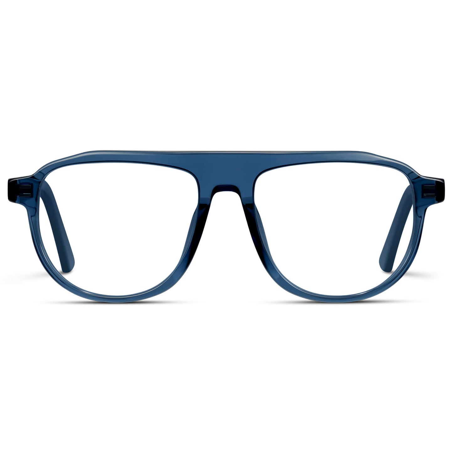 Crystal Cobalt || Aviator Eyeglasses with Crystal Cobalt Blue frame and Prescription clear lens