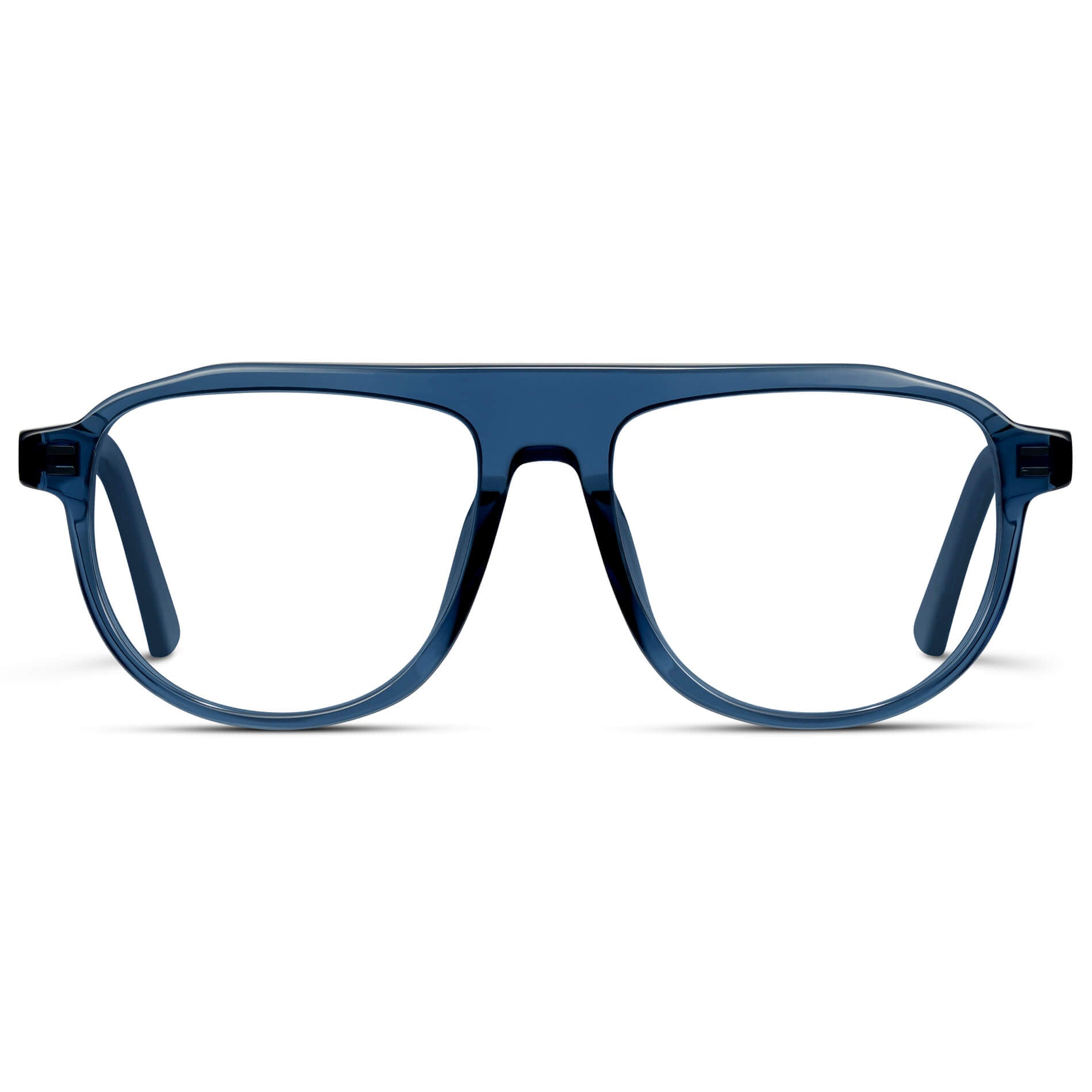 Crystal Cobalt || Aviator Eyeglasses with Crystal Cobalt Blue frame and Prescription clear lens