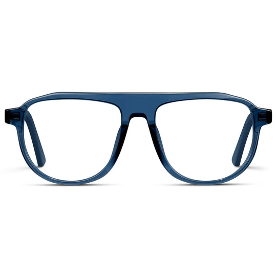 Crystal Cobalt || Aviator Eyeglasses with Crystal Cobalt Blue frame and Prescription clear lens