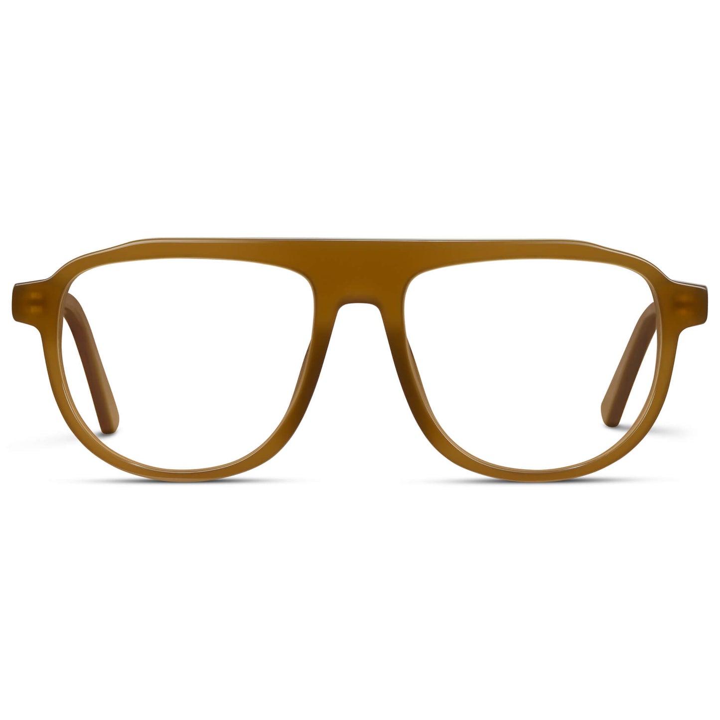 Dune Brown || Aviator Eyeglasses with Green Frame and Clear Lenses