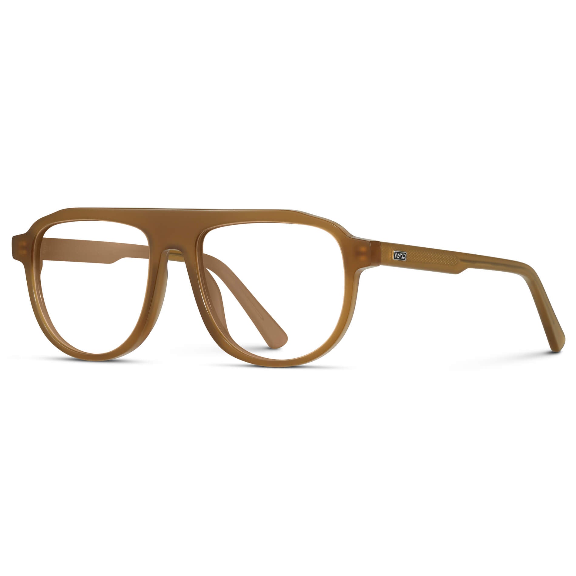Dune Brown || Aviator Eyeglasses with Green Frame and Clear Lenses