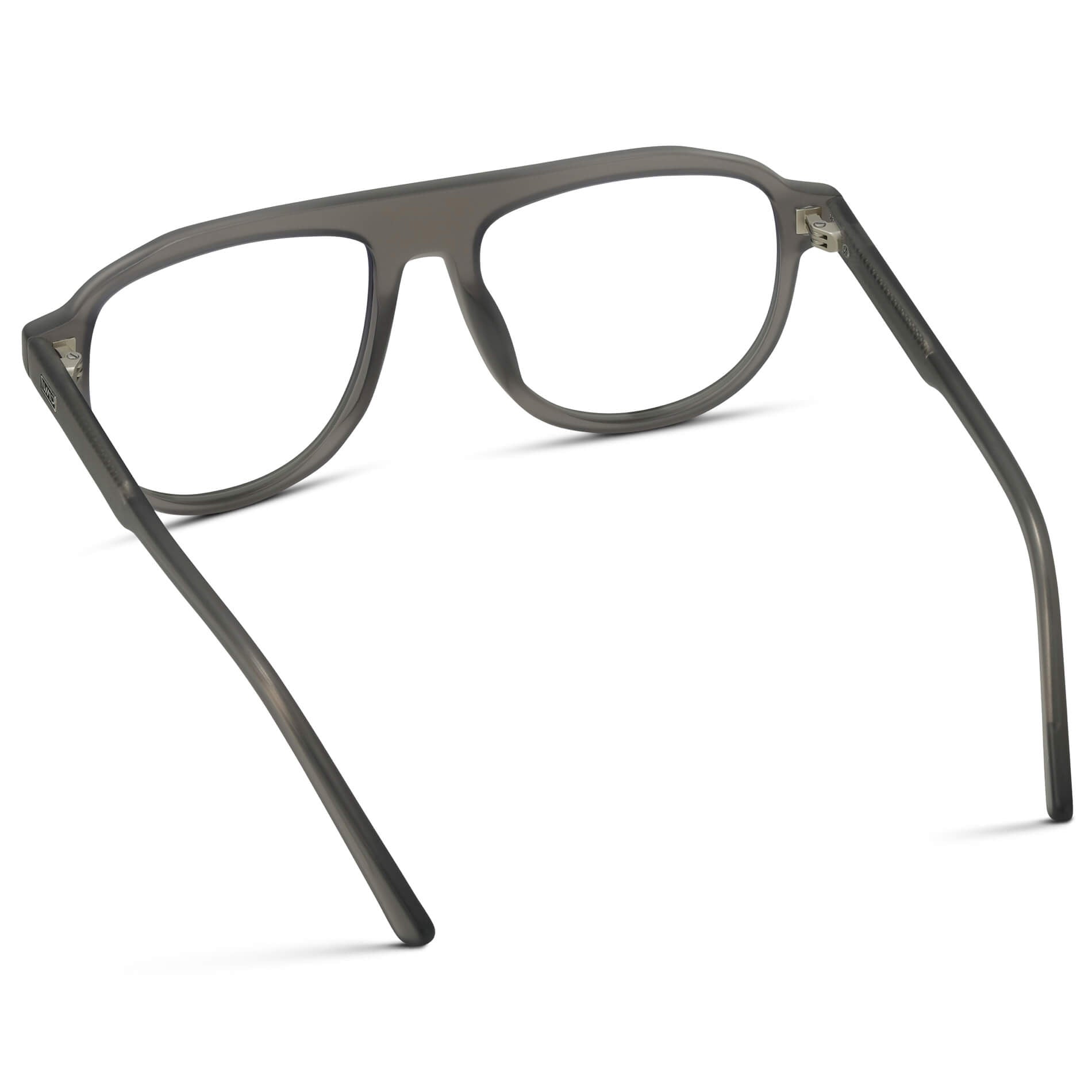 Frosted Graphite || Aviator Eyeglasses with Grey Frame and Clear Lenses