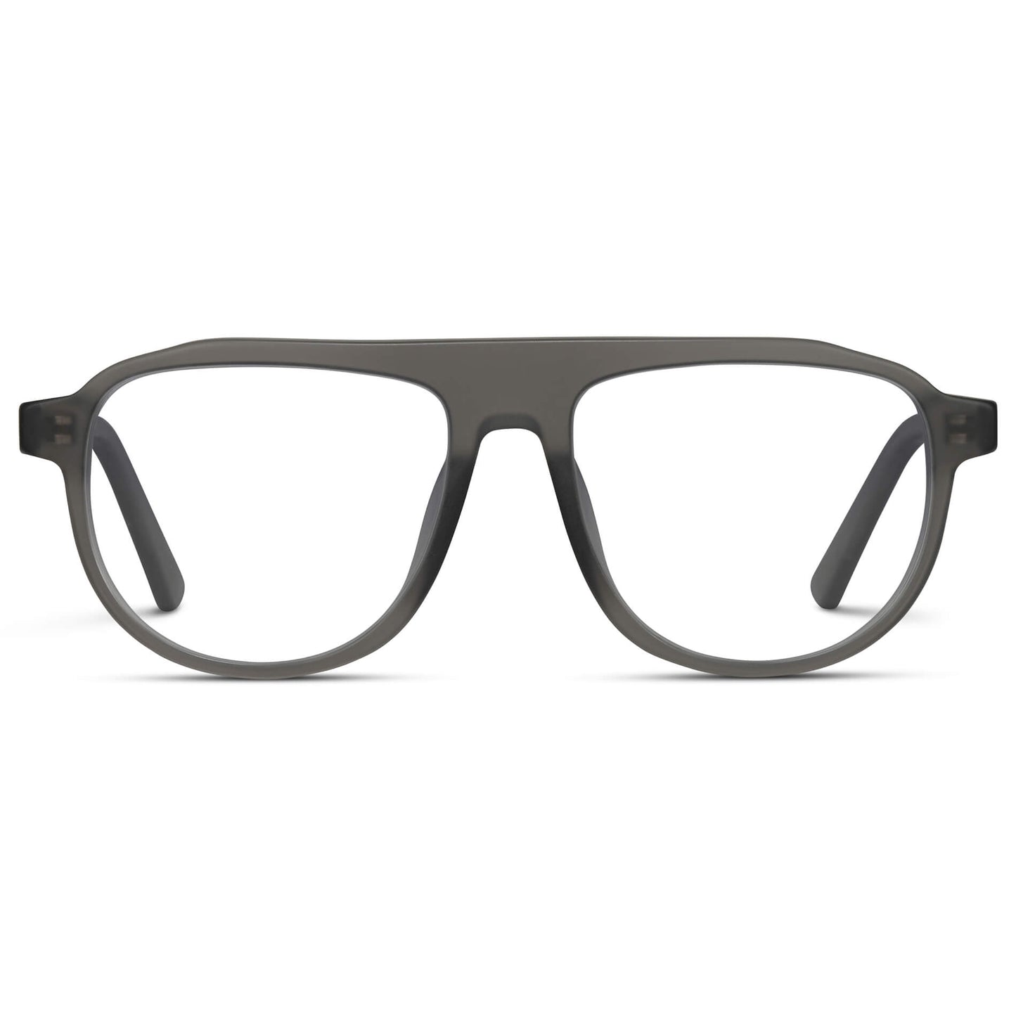 Frosted Graphite || Aviator Eyeglasses with Grey Frame and Clear Lenses
