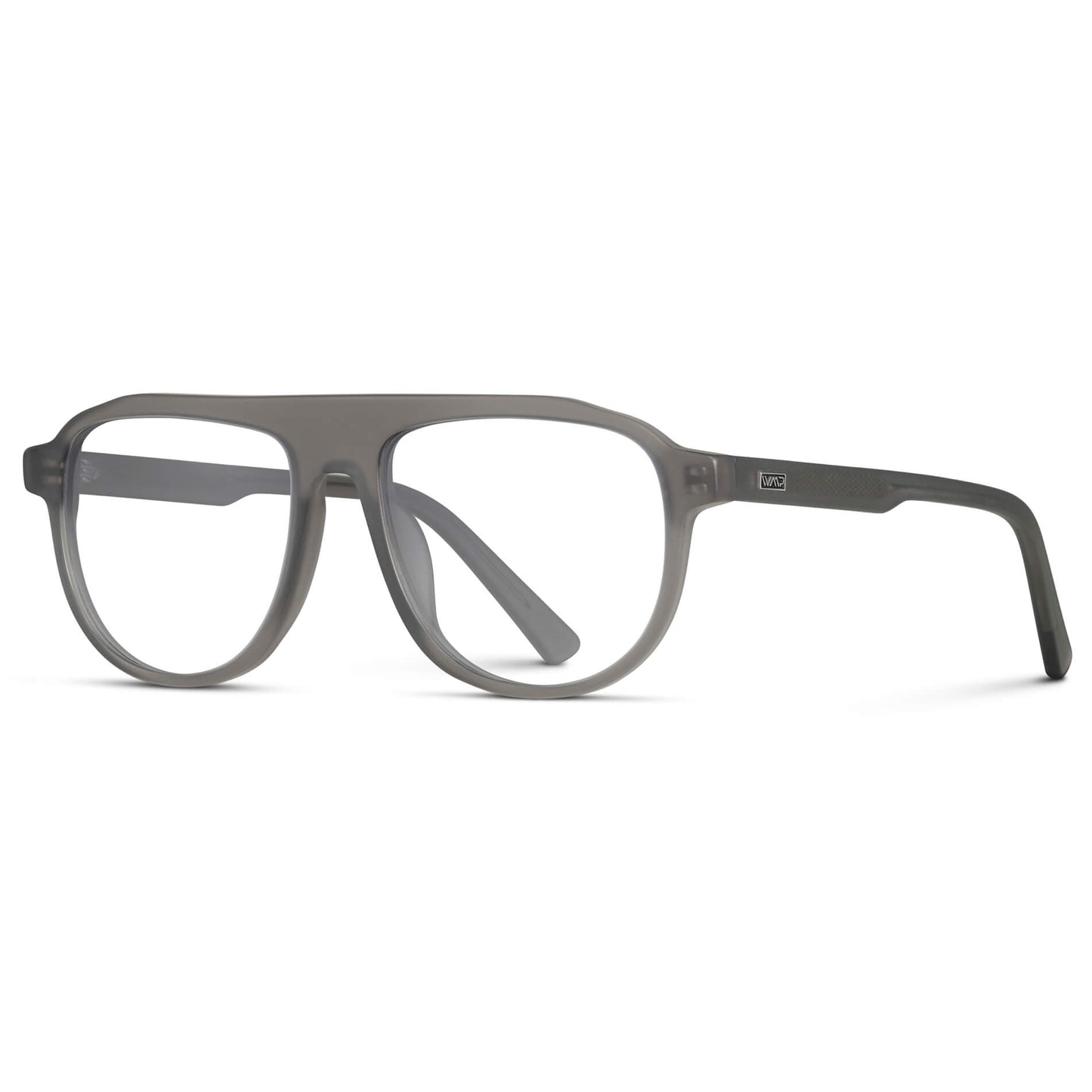 Frosted Graphite || Aviator Eyeglasses with Grey Frame and Clear Lenses
