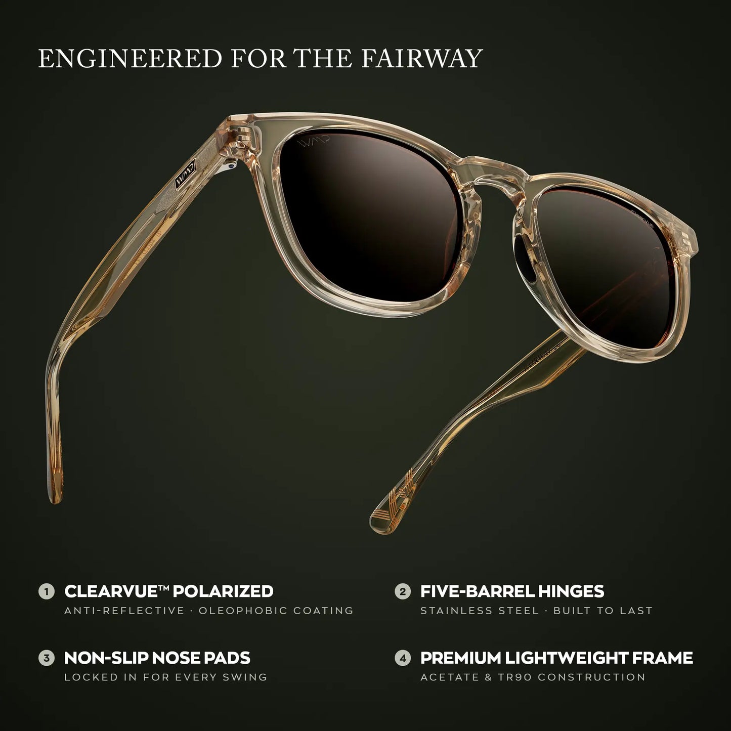 Sand Brown / Dark Brown Lens || Graphic of Sand Brown Men's Round Frame Sunglasses with Dark Brown Polarized Lenses