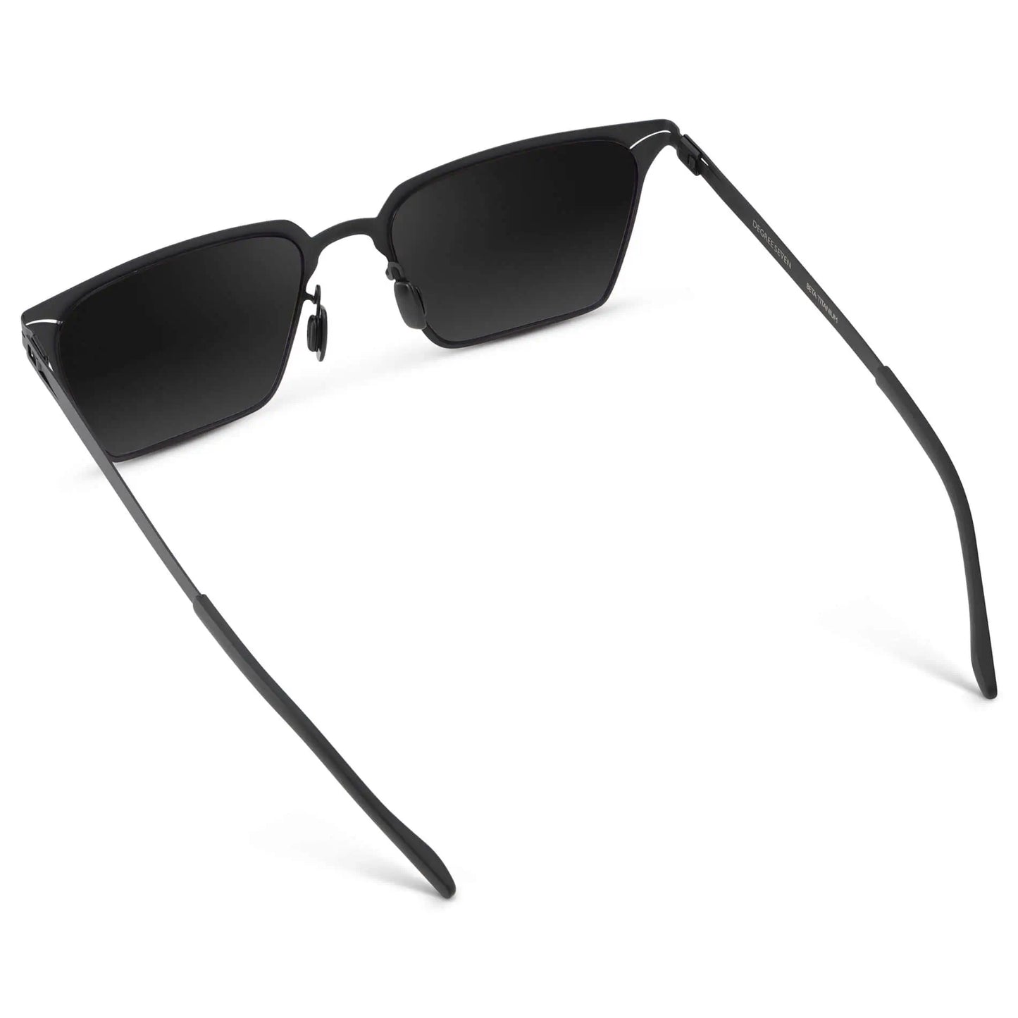 Matte Black / Black Gradient Lens || Men's Polarized Sunglasses with Matte Black Beta Titanium Metal Frame, Screwless Hinges, and Ultra Polarized Black Gradient Nylon Lens
