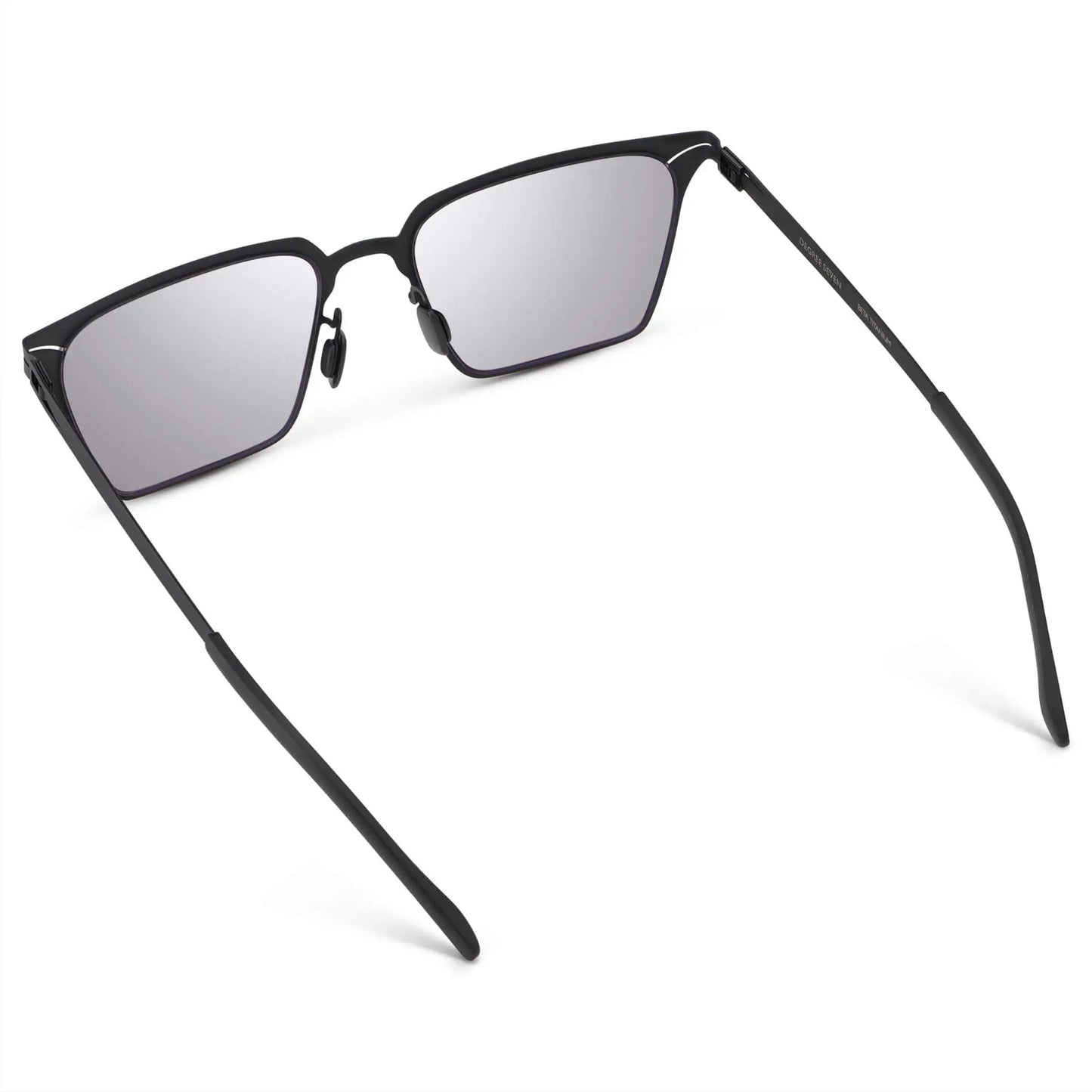 Matte Black / Silver Lens || Men's Polarized Sunglasses with Matte Black Beta Titanium Metal Frame, Screwless Hinges, and Ultra Polarized Silver Gradient Nylon Lens