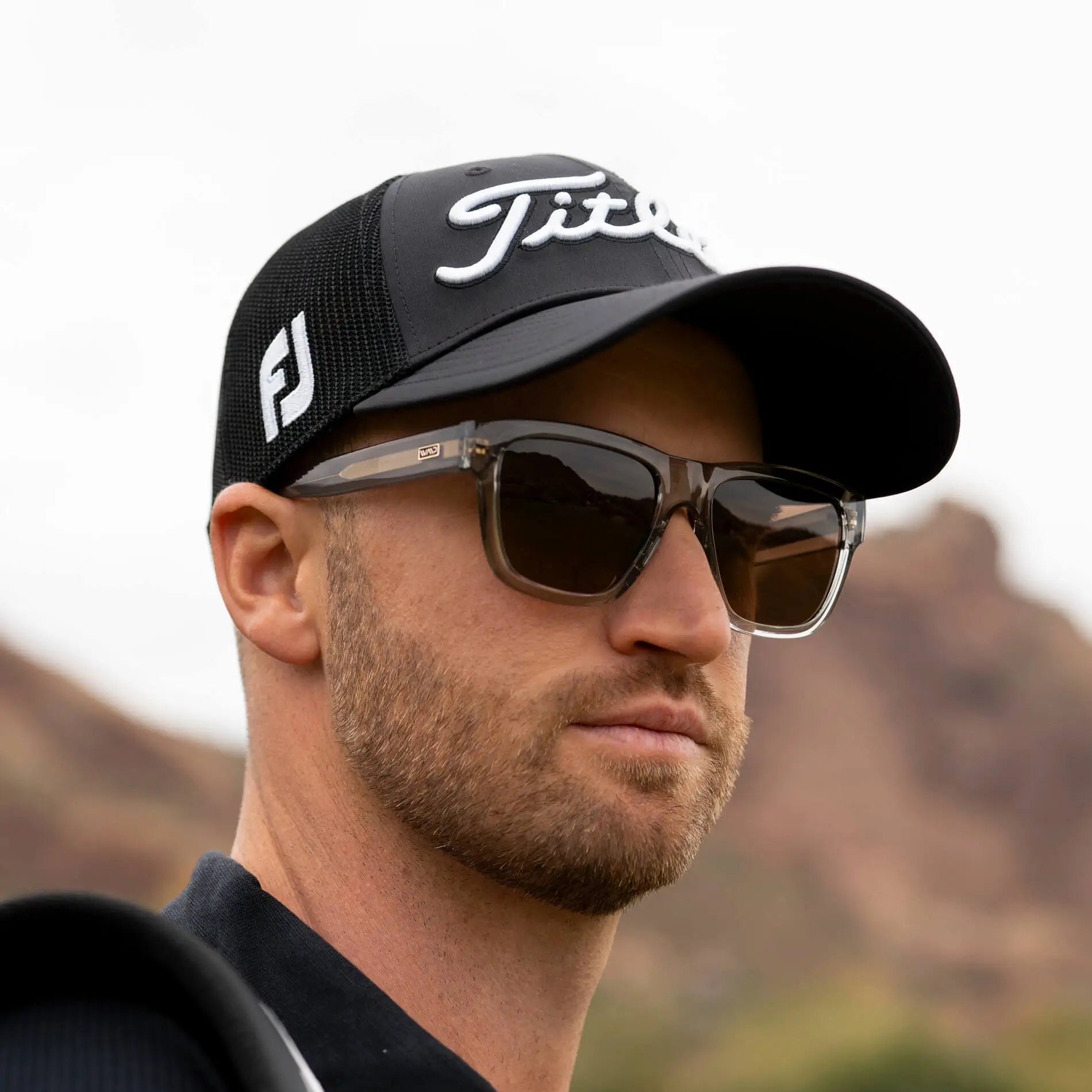 Crystal Grey / Brown Lens || Grey Square Frame Sunglasses with Brown Polarized Lenses