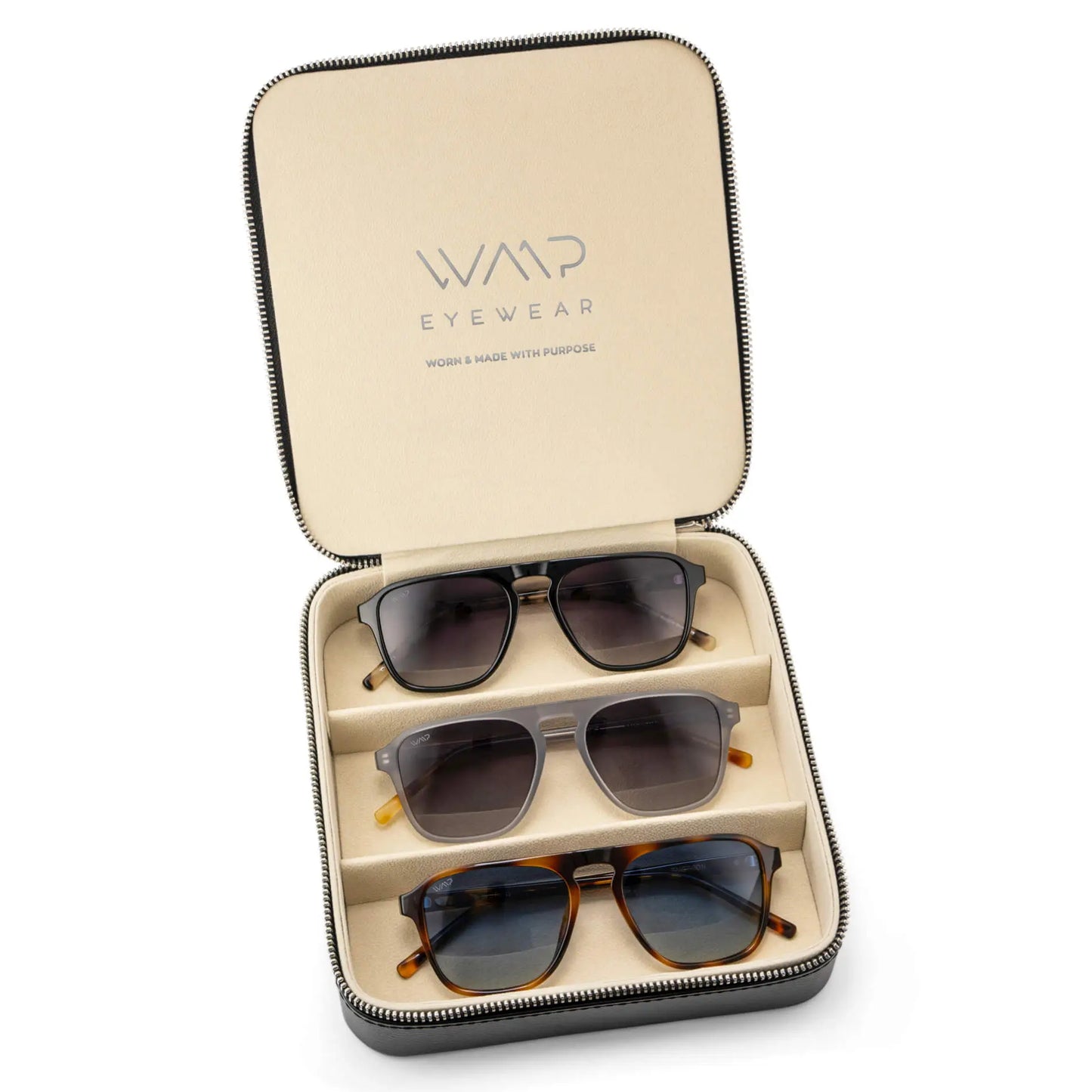 Black Case || Upgrade your style with our Sunglass Kit, including three best-selling styles housed in a premium leather case, gift-ready and perfect for any occasion.