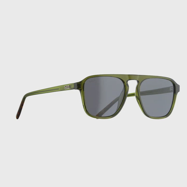 Crystal Saguaro Green / Black Lens || Single Bridge Aviator Sunglasses with Green Acetate Frame