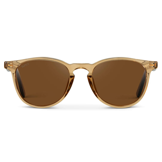 Crystal Brown Marble / Brown Lens || Round Sunglasses with Brown Frame and Brown Lenses