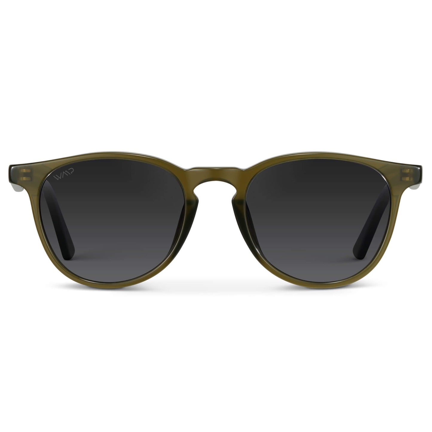 Saguaro Green / Black Gradient Lens || Round Sunglasses with Green Frame and Grey Lenses