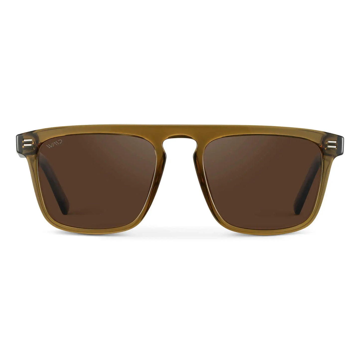 Crystal Verde / Brown Lens || Men's Green Square Sunglasses with Brown Polarized Lenses