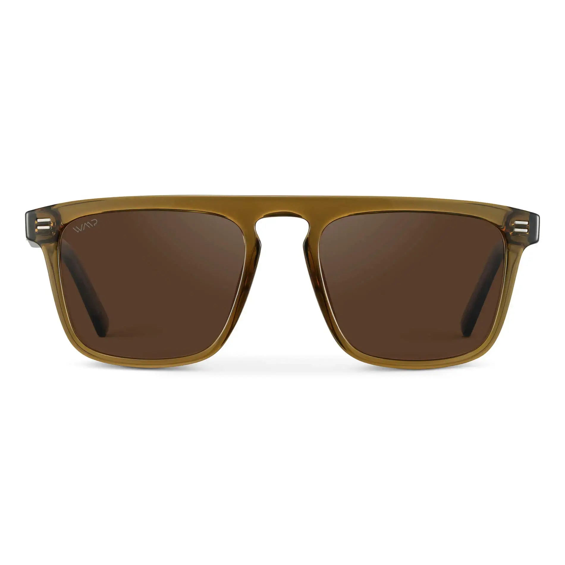 Crystal Verde / Brown Lens || Men's Green Square Sunglasses with Brown Polarized Lenses