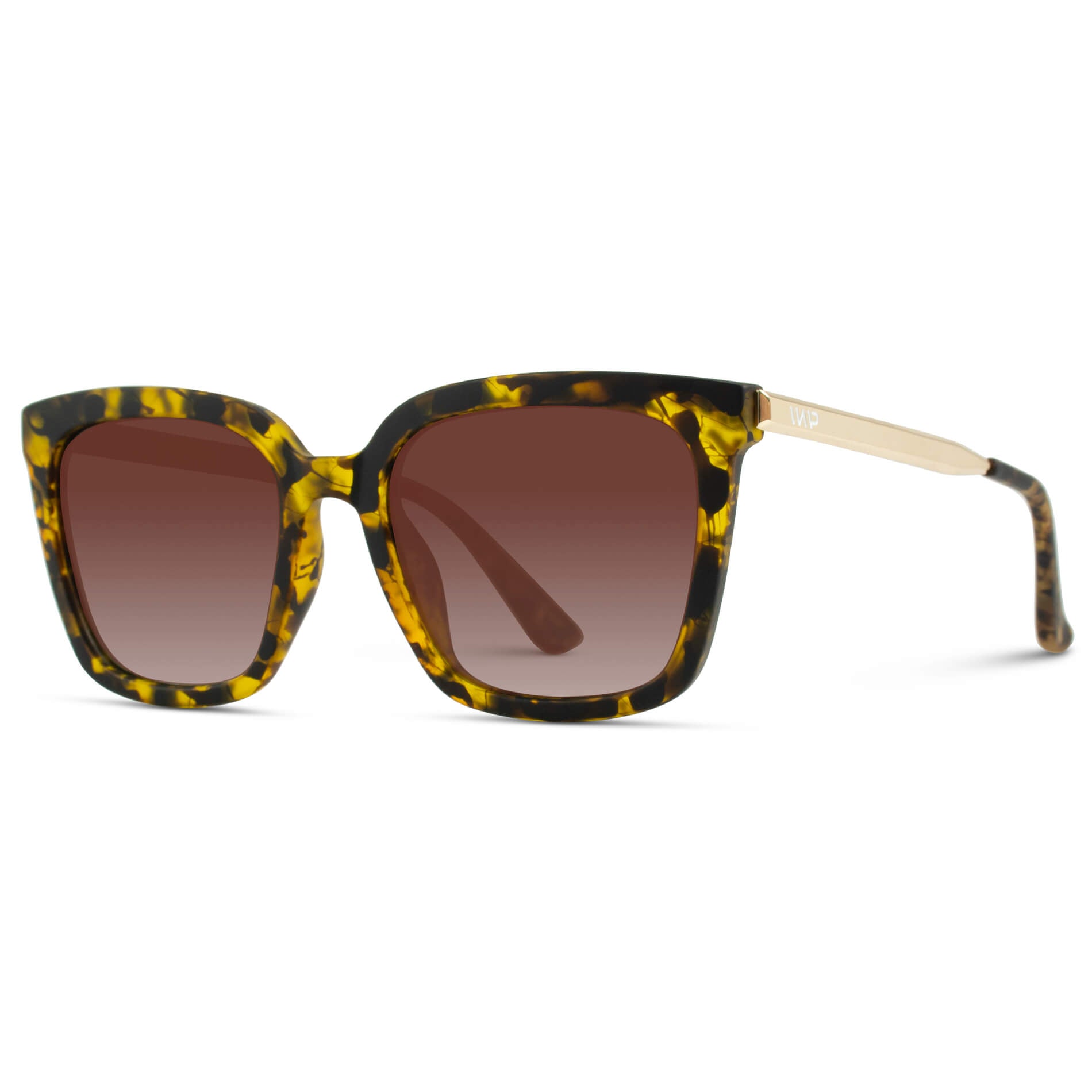 Soft Tortoise / Gradient Brown Lens || Women's Tortoise Oversized Square Frame Sunglasses with Brown Polarized Lenses