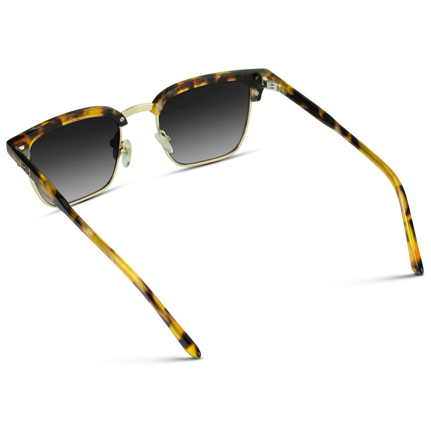 Blaze Tortoise / Gradient Black Lens || Lightweight Acetate Sunglasses with Gold Stainless Steel Details