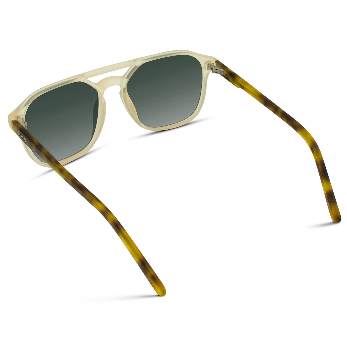 Tortoise Champagne / Smoke Green Gradient Lens || UV Protection Sunglasses with Modern Aviator Frame and Green Lenses