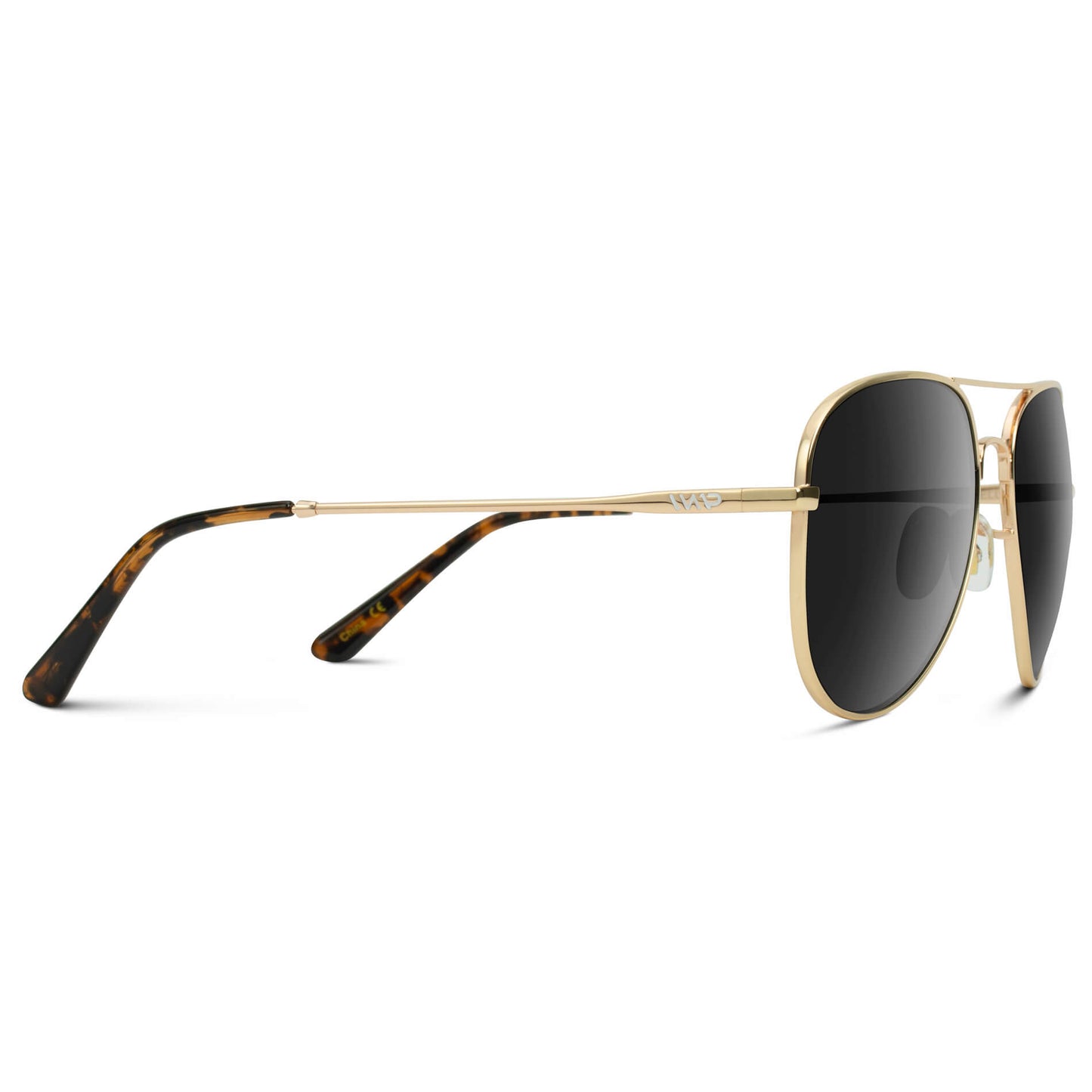 Gold Frame/Black Lens || Lightweight Classic Aviator Sunglasses with Gold Stainless Steel Frame