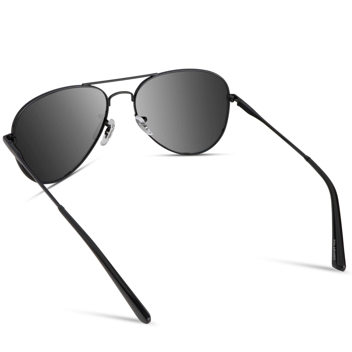 Full Black || Classic Black Oval Aviator Sunglasses with Black UV Protection Lenses