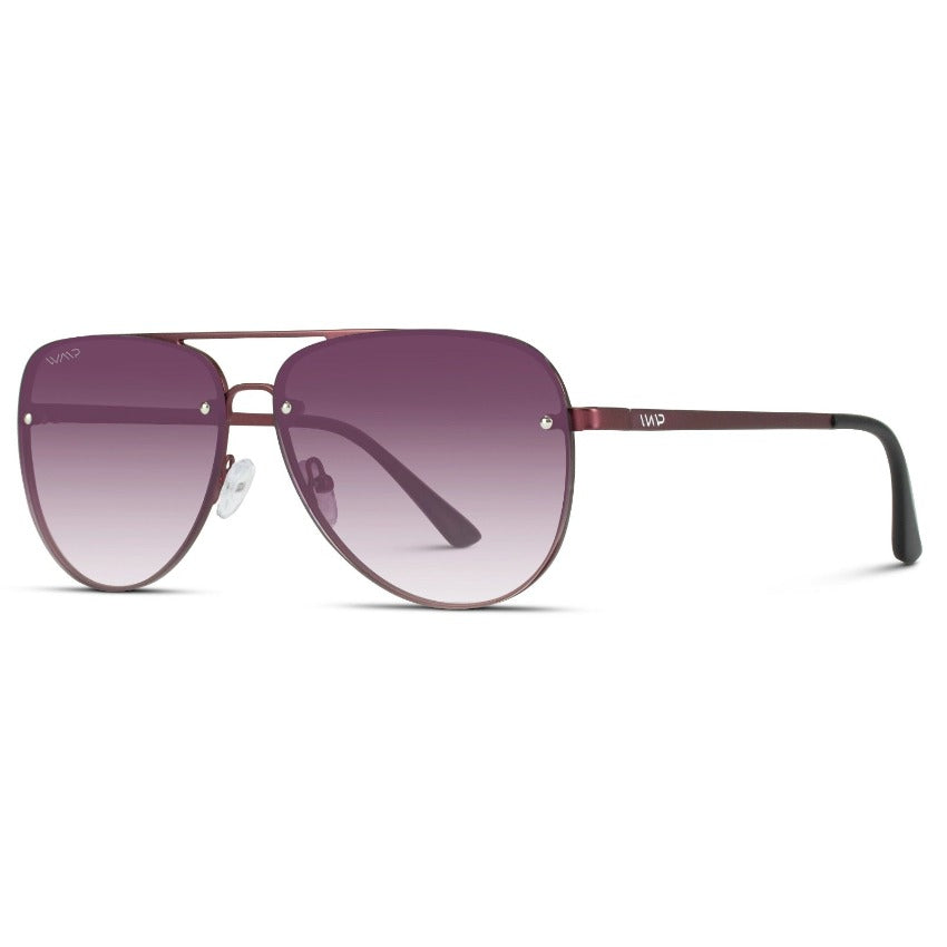 Burgundy / Burgundy Gradient Lens || Oversized Aviator Sunglasses with Burgundy Frame and Burgundy Lenses