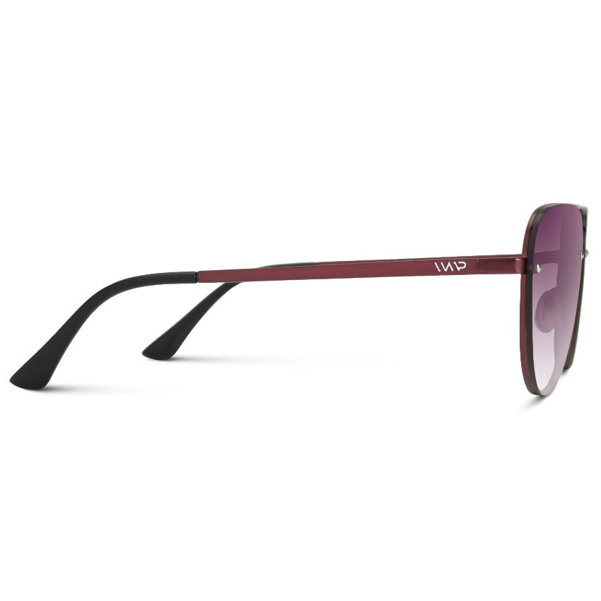 Burgundy / Burgundy Gradient Lens || Lightweight Classic Aviator Sunglasses with Burgundy Stainless Steel Frame