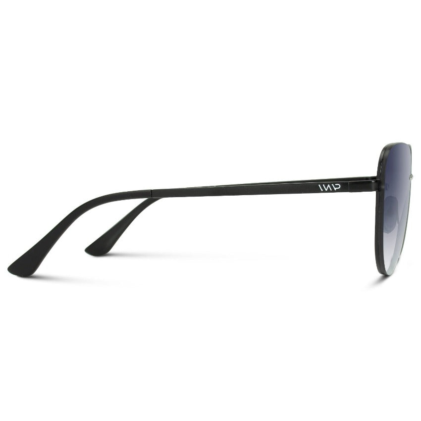 Black Matte / Gradient Black Lens || Lightweight Classic Aviator Sunglasses with Black Stainless Steel Frame