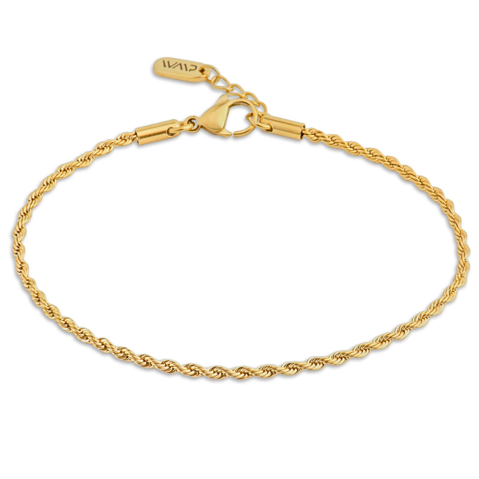 Gold || Minimal Twisted Rope 14K Gold Plated Chain Bracelet for Men
